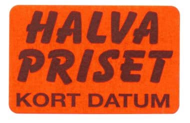 25x36 1/2 priset kort datum – Prismärkning från Butiksprofil