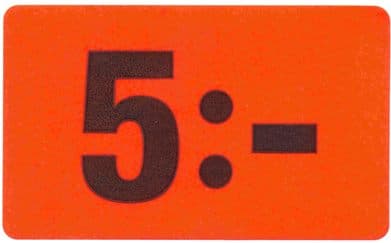 30x50 röd fluor 5 – Prismärkning från Butiksprofil
