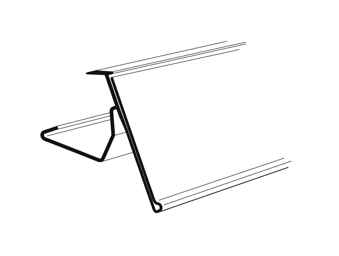 Hyllkantslist GAN 39x895mm Grå – Skyltmaterial från Butiksprofil