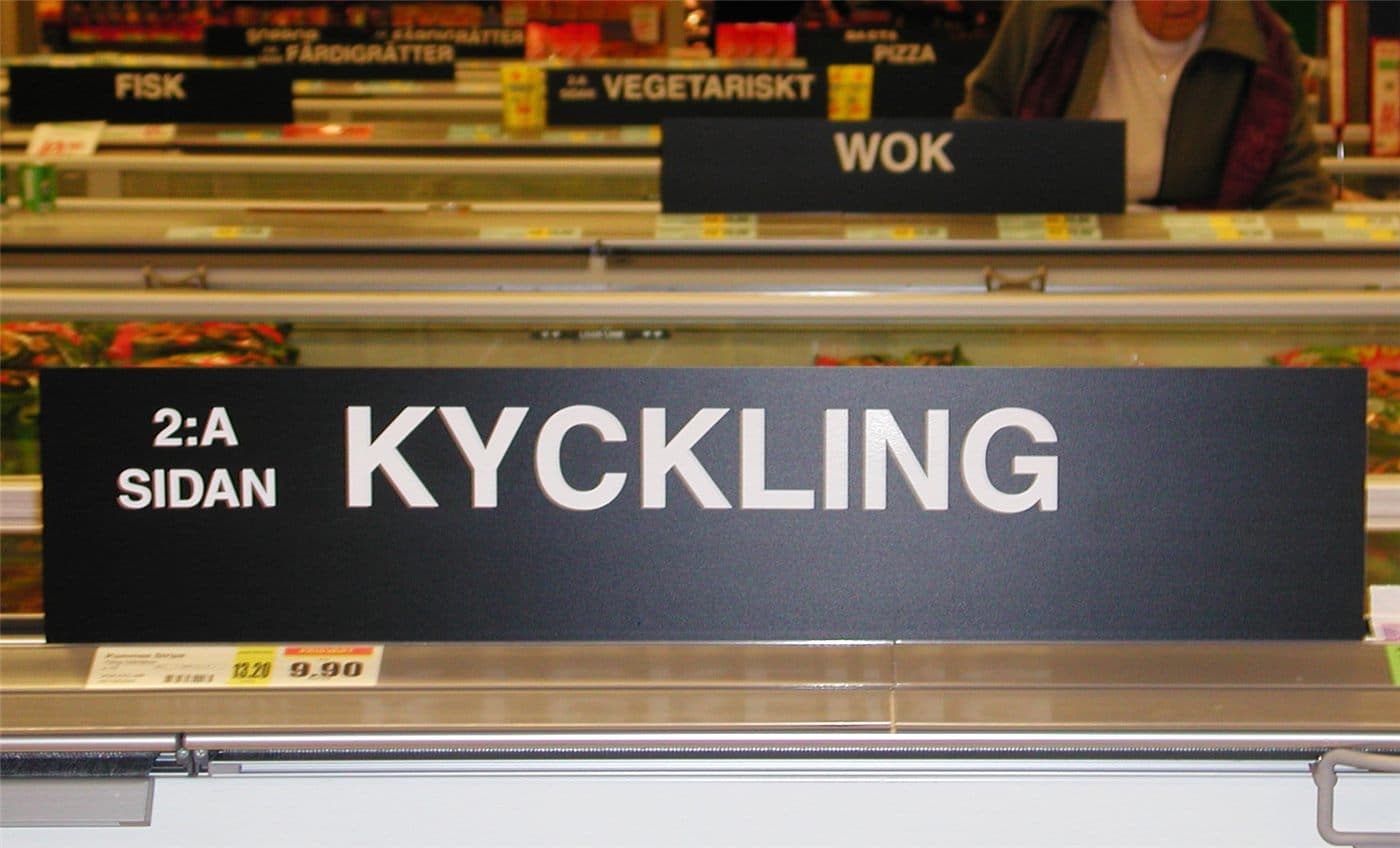 Varugruppsskylt frysdisk 10x70 – Skyltmaterial från Butiksprofil