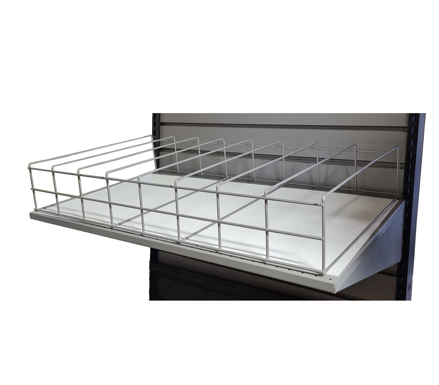 Glidhylla 885x460mm, Vit – Butiksutrustning från Butiksprofil