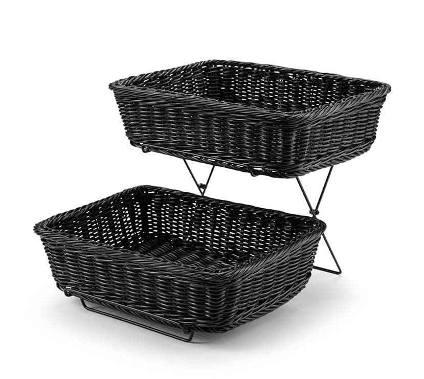 Korgställ med 2st charkkorgar, Svart – Varuexponering från Butiksprofil