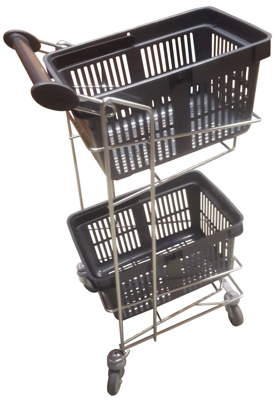 Kundkorgsvagn för 2 st korgar – Kundkorgar & vagnar från Butiksprofil