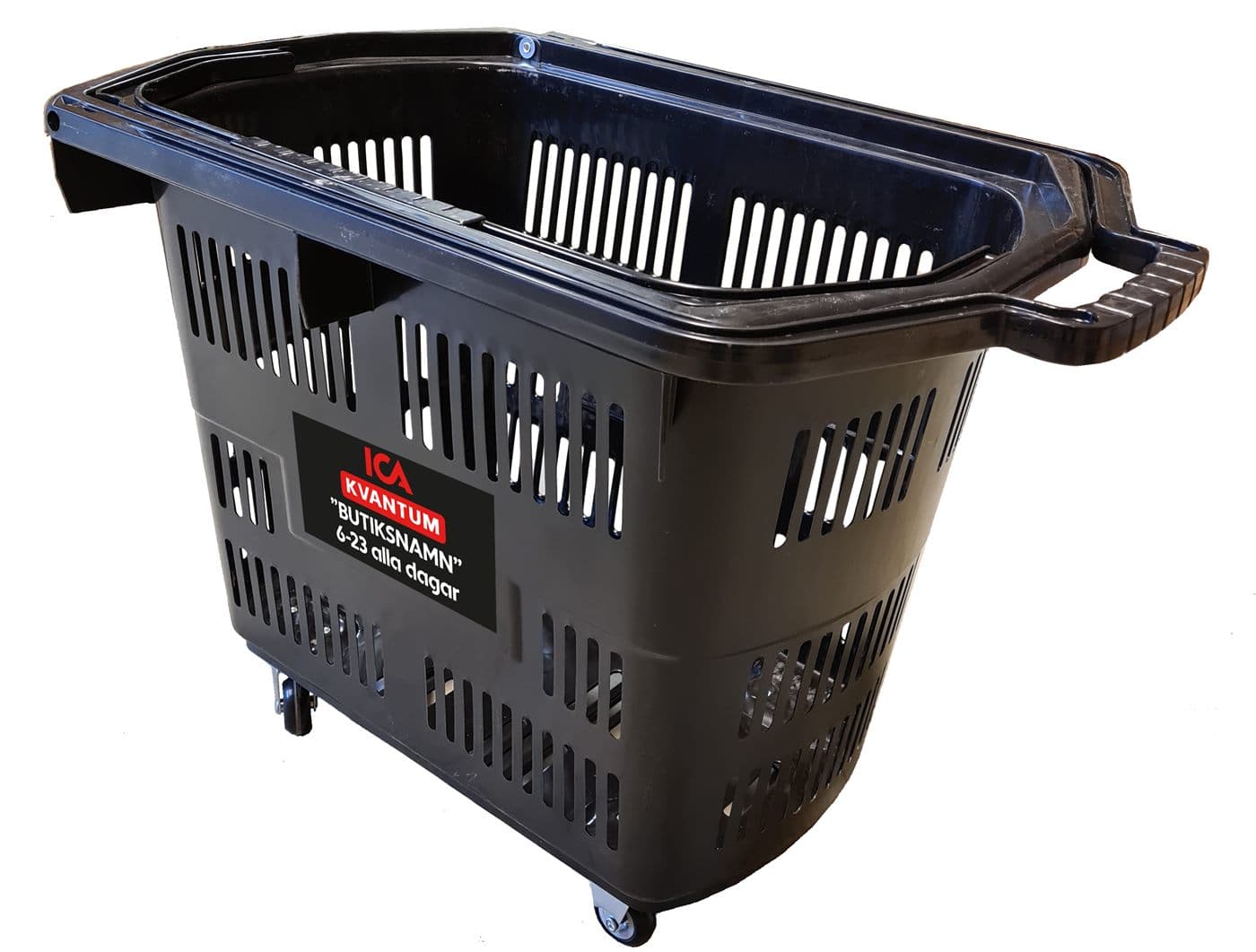 Kundkorg med hjul 55 L Svart – Kundkorgar & vagnar från Butiksprofil