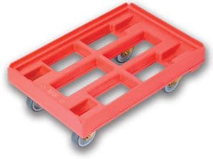 Plasttralla röd "Roll Dolly" – Kundkorgar & vagnar från Butiksprofil