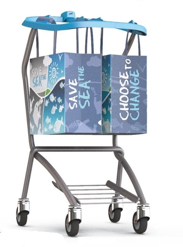 Kundvagn Scanningvagn "Save the sea" – Kundkorgar & vagnar från Butiksprofil