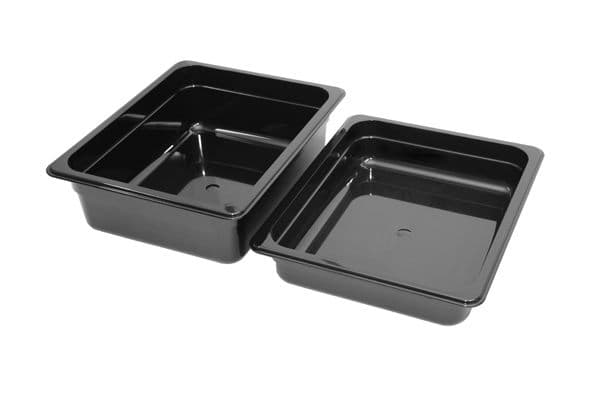 Kantin 1/2 svart, Djup 100mm – Butiksutrustning från Butiksprofil
