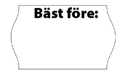 26x16 etik Vit "Bäst Före" – Prismärkning från Butiksprofil