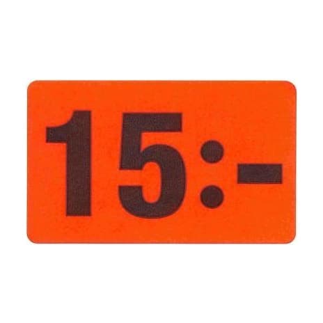 30x50 röd fluor 15 – Prismärkning från Butiksprofil