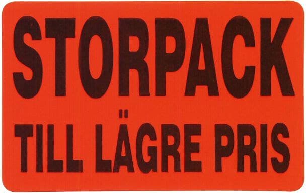30x50 Storpack till lägre pris – Prismärkning från Butiksprofil