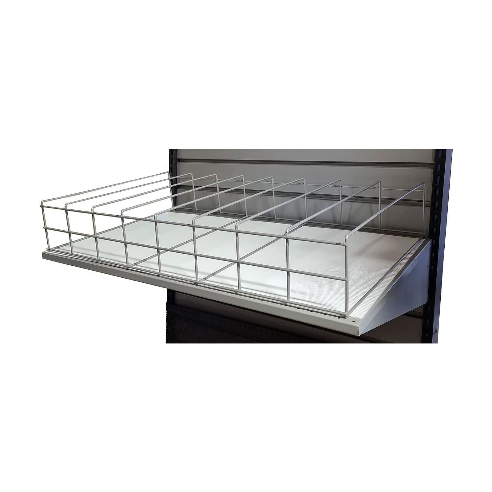 Glidhylla 885x460mm, Vit – Butiksutrustning från Butiksprofil