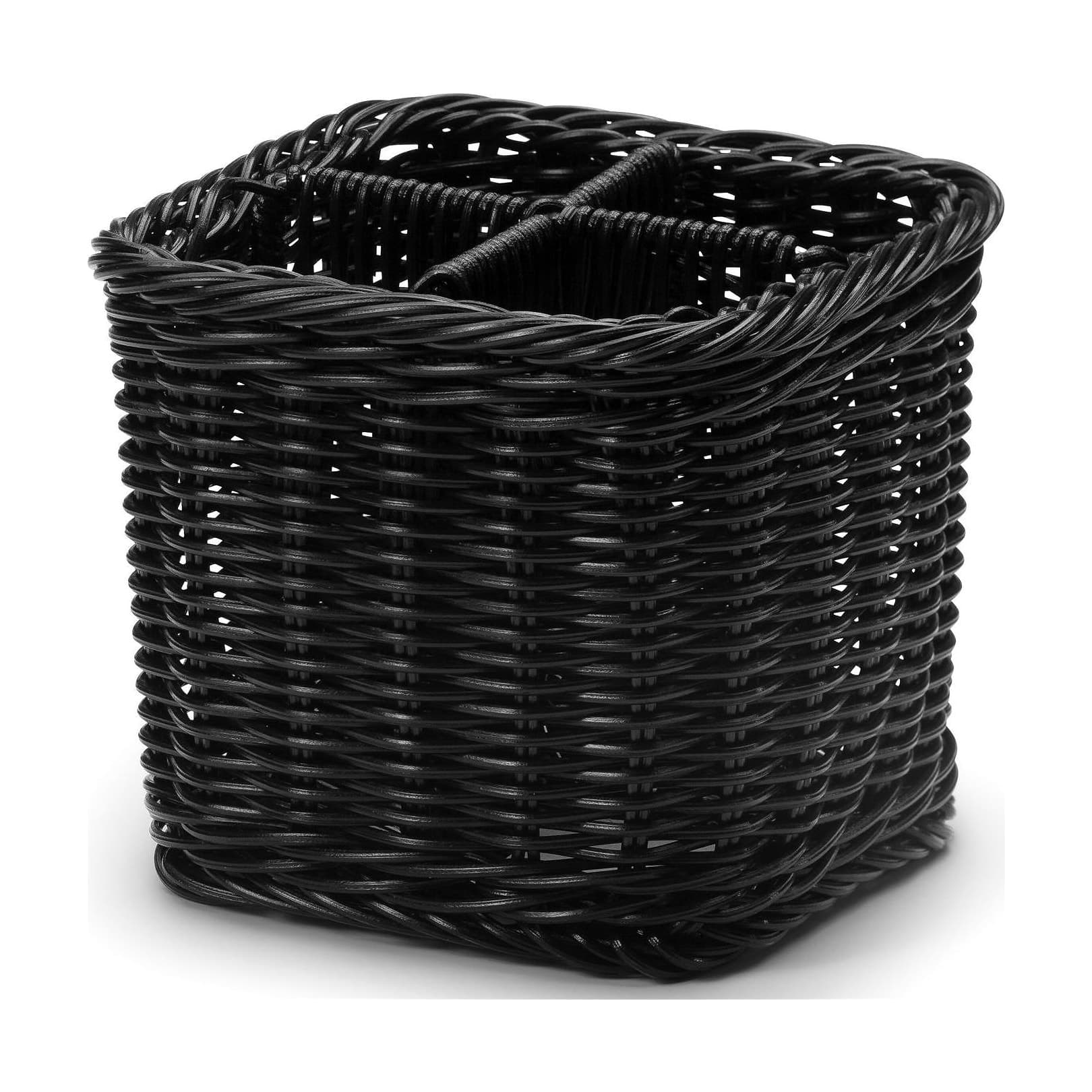 Bestickkorg 4-fack, Svart 160x160mm – Varuexponering från Butiksprofil