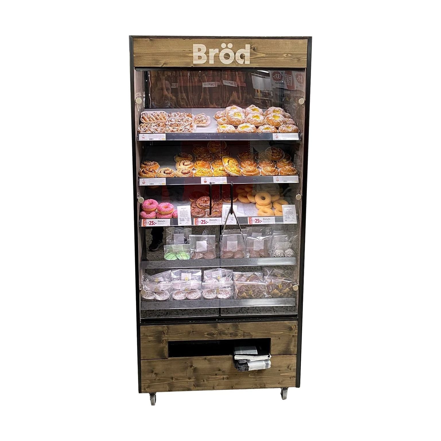 Brödexponering med dörrar 90x160x60cm – Varuexponering från Butiksprofil