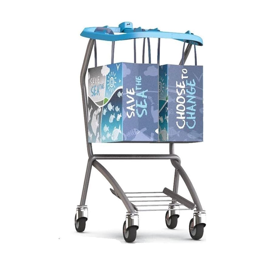 Kundvagn Scanningvagn "Save the sea" – Kundkorgar & vagnar från Butiksprofil