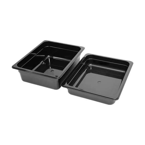 Kantin 1/2 svart, Djup 65mm – Butiksutrustning från Butiksprofil