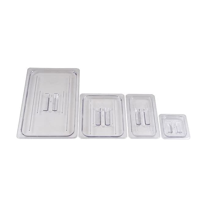Lock 1/6 transp. med handtag – Butiksutrustning från Butiksprofil