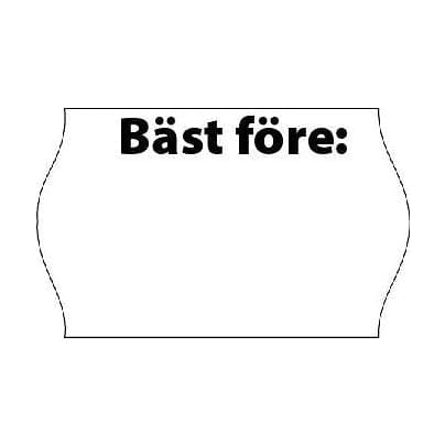 26x16 etik Vit "Bäst Före" – Prismärkning från Butiksprofil