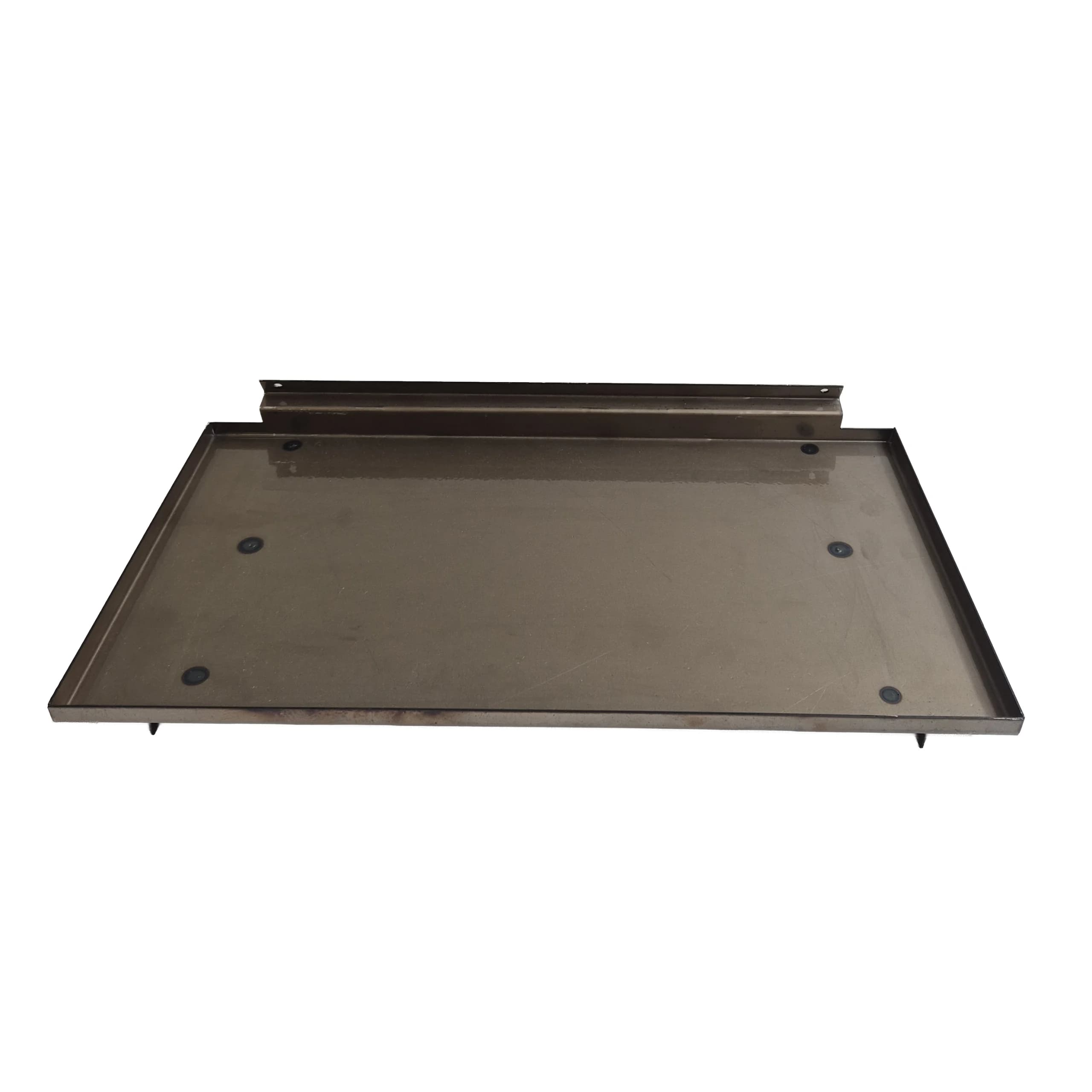 Plåthylla 390x200mm spårpanel, mörk klarlack